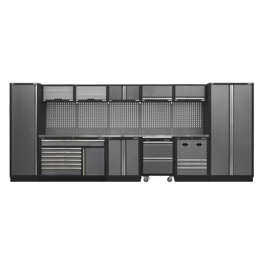 [APMSSTACK16SS] Superline PRO® Storage System with Stainless Steel Worktop 4.9m