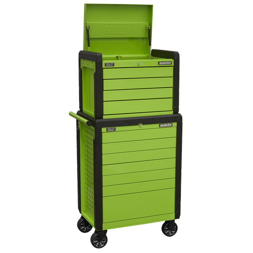 [APPDSTACKG] Superline PRO® Push-To-Open Topchest & Rollcab Combination 11 Drawer - Green