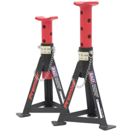 [AS3R] Premier Axle Stands (Pair) 3 Tonne Capacity per Stand - Red