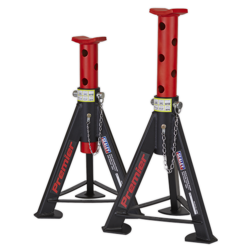[AS6R] Premier Axle Stands (Pair) 6 Tonne Capacity per Stand - Red