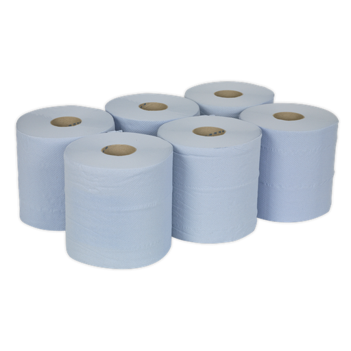 [BLU150] 2-Ply Embossed Blue Paper Roll 150m - Pack of 6