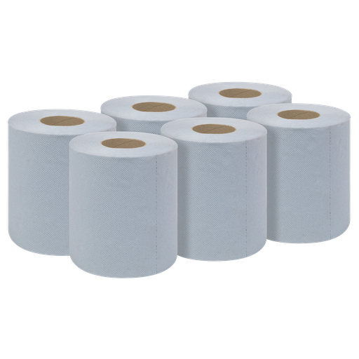 [BLU60] 2-Ply Embossed Blue Paper Roll 60m - Pack of 6