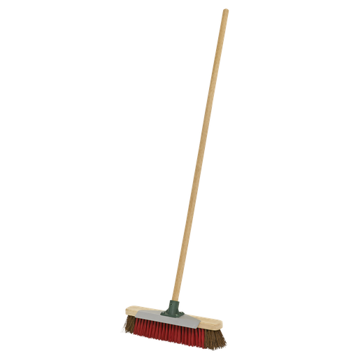[BM16SC] Heavy-Duty Stiff/Hard Bristle Broom with Scraper 16"(405mm)