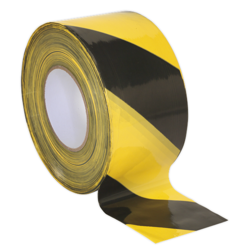 [BTBY] Non-Adhesive Hazard Warning Barrier Tape 80mm x 100m - Black/Yellow