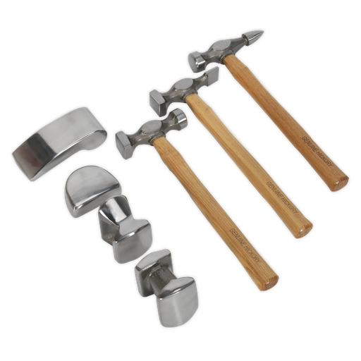 [CB507] Drop-Forged Panel Beating Set with Hickory Shafts 7pc