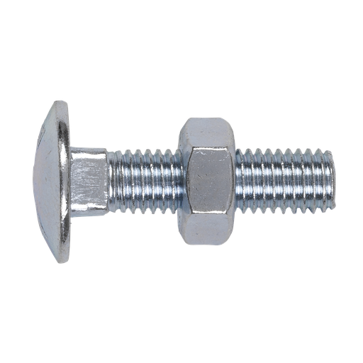 [CBN1040] Zinc Plated Coach Bolt & Nut M10 x 40mm, DIN 603 - Pack of 50