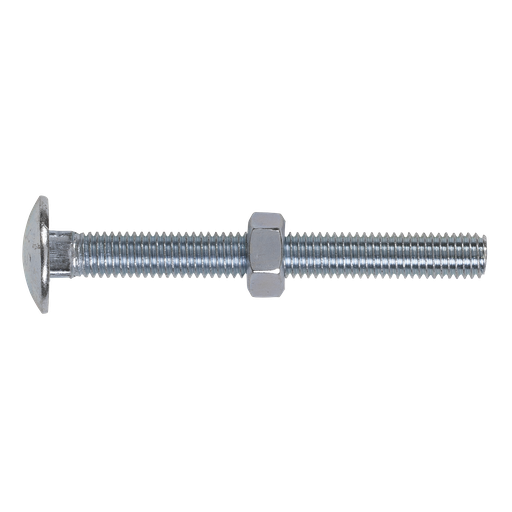 [CBN875] Zinc Plated Coach Bolt & Nut M8 x 75mm, DIN 603 - Pack of 50