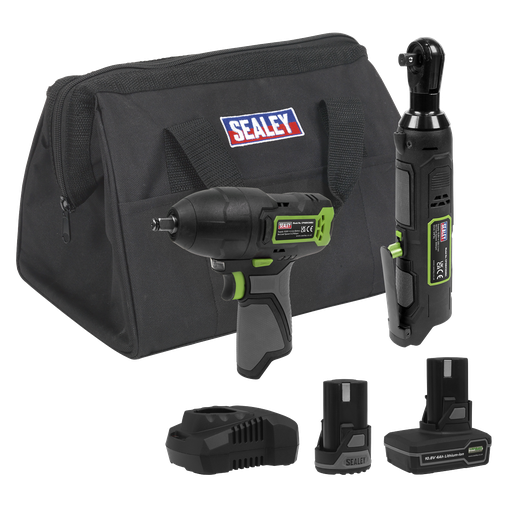 [CP108VCOMBO6] 2 x SV10.8 Series Cordless Impact Wrench & Ratchet Wrench Kit 10.8V - 2 Batteries