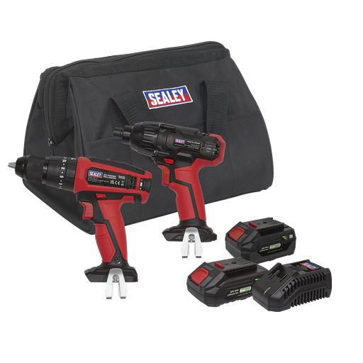 [CP20VDDCOMBO] 2 x SV20 Series Cordless 13mm Combi Drill & 1/4"Hex Drive Impact Driver Combo Kit 20V - 2 Batteries