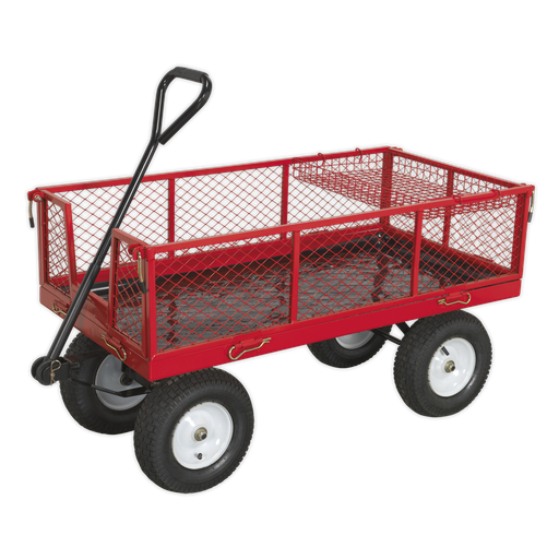 [CST806] Platform Truck with Sides Pneumatic Tyres 450kg Capacity