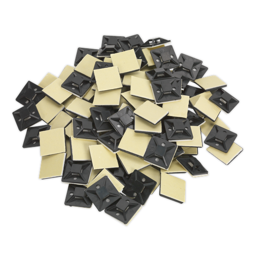 [CTM2525B] Self-Adhesive Cable Tie Mount 25 x 25mm, Black - Pack of 100