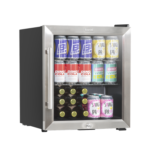 [DH75] Baridi Mini Tabletop Beer & Drinks Fridge 50L Capacity - Stainless Steel
