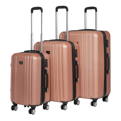 [DL125] Dellonda Lightweight ABS Luggage Set with TSA Lock - Rose Gold