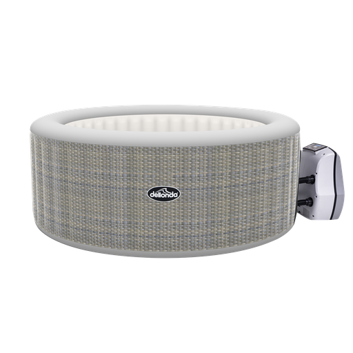 [DL90] Dellonda 2-4 Person Inflatable Hot Tub/Spa with Smart Pump - Rattan Effect