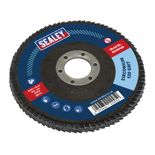 [FD100120] 100mm Zirconium Flap Disc 120Grit 16mm Bore