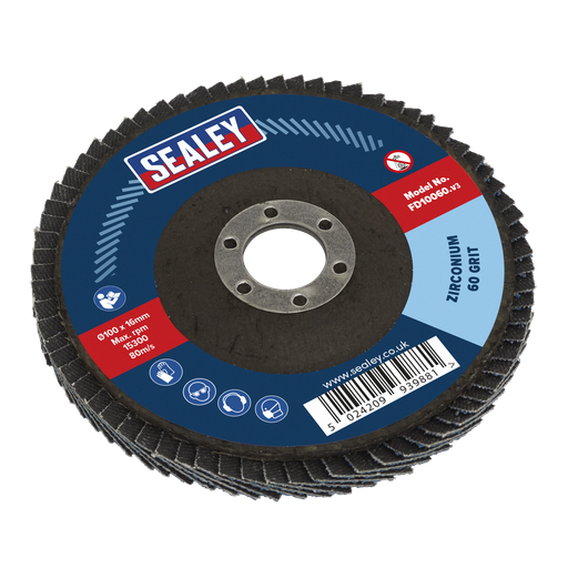 [FD10060] 100mm Zirconium Flap Disc 60Grit 16mm Bore