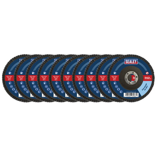 [FD115MIX] 115mm Zirconium Flap Discs Assorted Grit 22mm Bore - Pack of 10