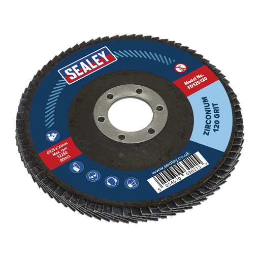 [FD125120] 125mm Zirconium Flap Disc 120Grit 22mm Bore