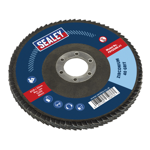 [FD12540] 125mm Zirconium Flap Disc 40Grit 22mm Bore