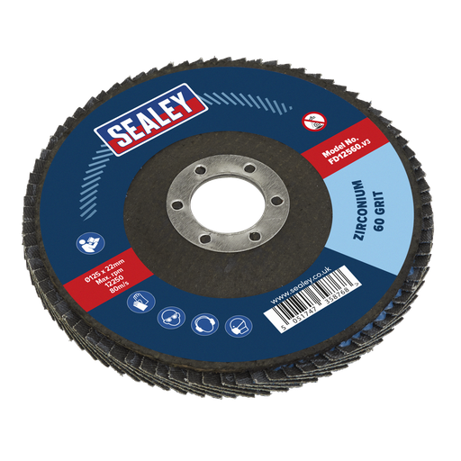 [FD12560] 125mm Zirconium Flap Disc 60Grit 22mm Bore