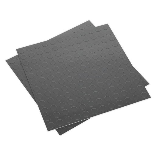 [FT2S] Vinyl Floor Tile with Peel & Stick Backing Silver Coin - Pack of 16