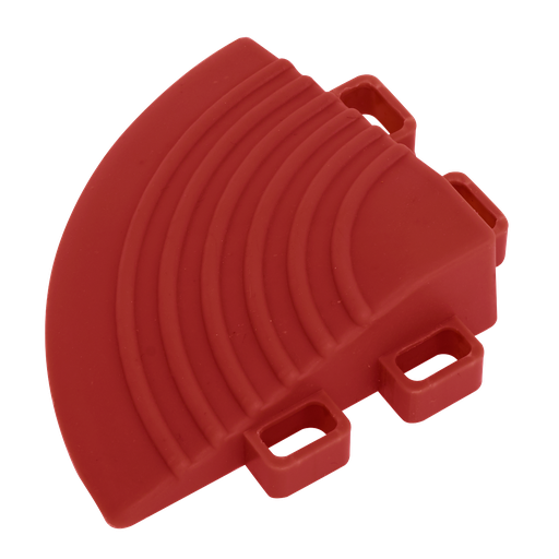 [FT3CR] Polypropylene Floor Tile Corners 60 x 60mm, Red - Pack of 4