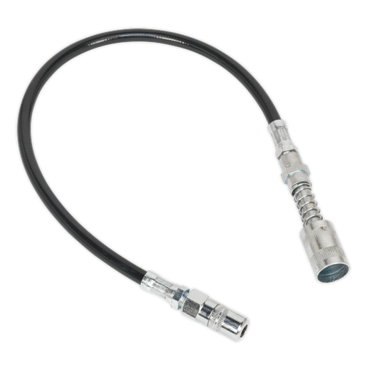[GGSF450] Flexible Rubber Grease Gun Delivery Hose with 4-Jaw Connector & Quick Release Coupling 450mm