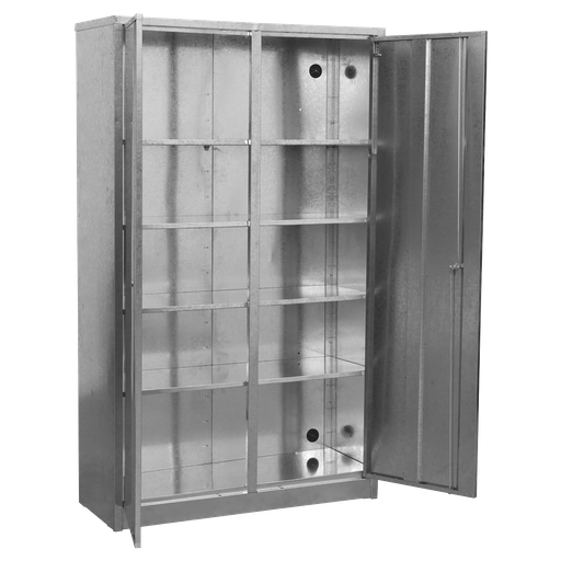 [GSC110385] 4-Shelf Galvanized Steel Floor Cabinet - Extra-Wide