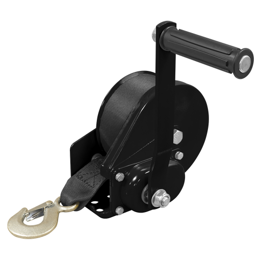 [GWW1200B] Geared Hand Winch with Brake & Webbing 540kg Capacity