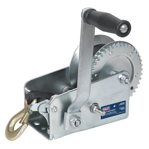 [GWW2000M] Geared Hand Winch with Webbing Strap 900kg Capacity