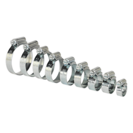 [HCJ85A] HI-GRIP® Zinc Plated Hose Clip Assortment 9.5-55mm 85pc