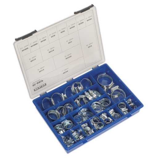 [HCJ85AC] HI-GRIP® Zinc Plated Hose Clip Assortment 9.5-55mm 81pc