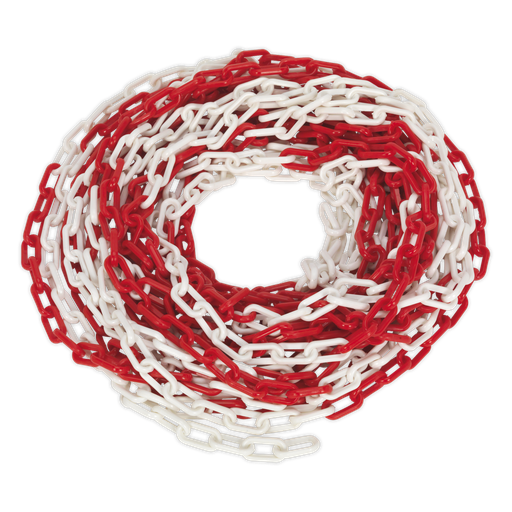 [HSC25M] Plastic Chain 25m x 6mm - Red/White