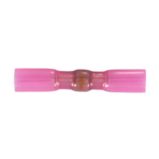 [HSSB25R] Heat Shrink Butt Connector with Crimp & Solder, Red - Pack of 25