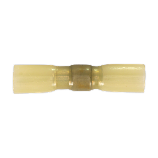 [HSSB25Y] Heat Shrink Butt Connector with Crimp & Solder, Yellow - Pack of 25