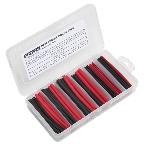 [HST100BR] Heat Shrink Tubing Assortment 100mm 95pc - Black & Red