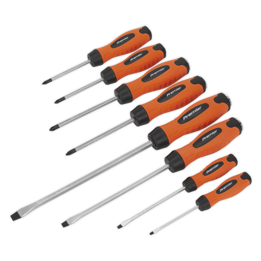 [HV004] Premier Hammer-Thru Screwdriver Set 8pc - Hi-Vis Orange