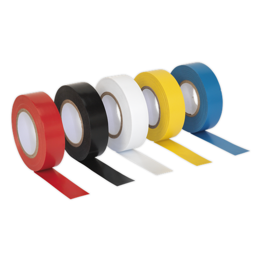 [ITMIX10] PVC Insulating Tape 19mm x 20m, Mixed Colours - Pack of 10
