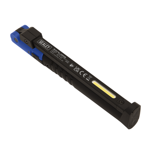 [LED01B] Rechargeable Slim Folding Pocket Light 2 COB & 1 SMD LED - Blue