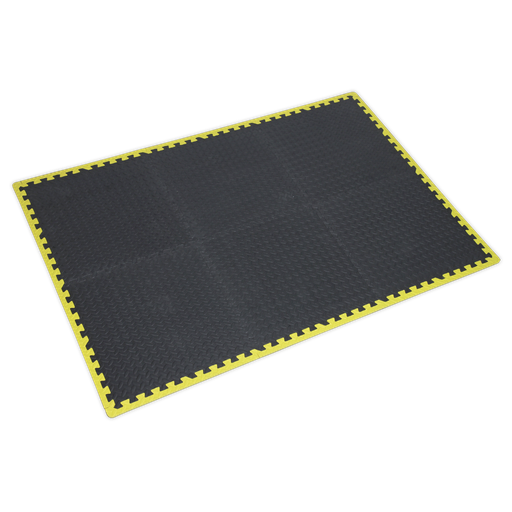 [MIC1218Y3] Interlocking EVA Foam Workshop Mat Set with Hi-Vis Edges 1240 x 1825mm