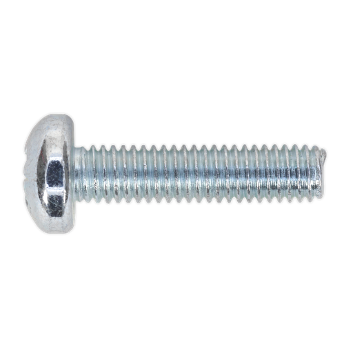 [MSP625] Zinc Plated Pan Head Pozi Machine Screw M6 x 25mm, DIN 7985Z - Pack of 50