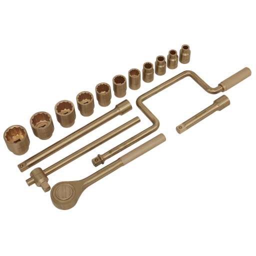 [NS124] Premier Non-Sparking Socket Set 1/2"Sq Drive 17pc