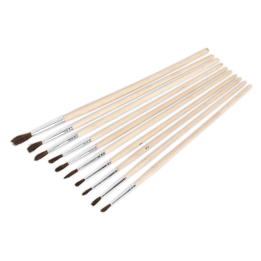 [PB2] Touch-Up Paint Brush Assortment with Wooden Handle 10pc