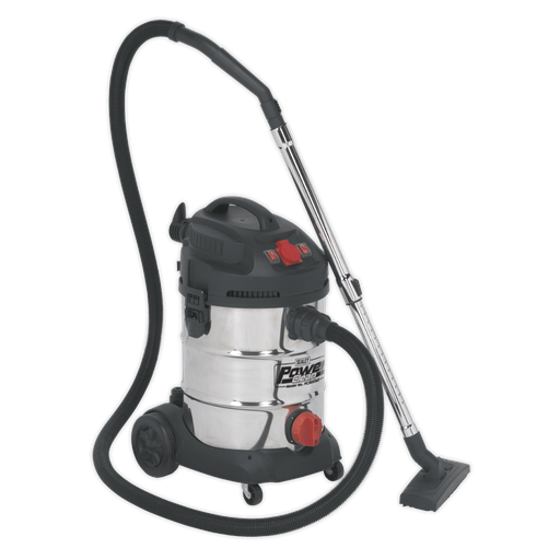 [PC300SDAUTO] Industrial Vacuum Cleaner Stainless Steel Drum Auto Start 30L 1400W/230V