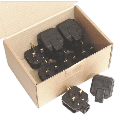 [PL/13/3] 13A Heavy-Duty Plug, Black - Pack of 10