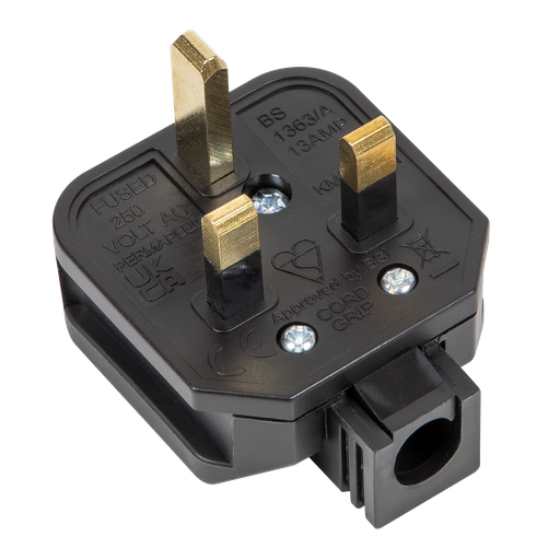 [PL/13/3S] 13A Heavy-Duty Plug - Black
