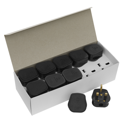 [PL13/320] 13A Plug, Black - Pack of 20