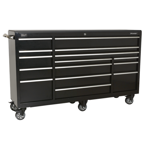 [PTB183015] Premier™ Heavy-Duty Extra-Wide Rollcab 15 Drawer 1845mm - Black