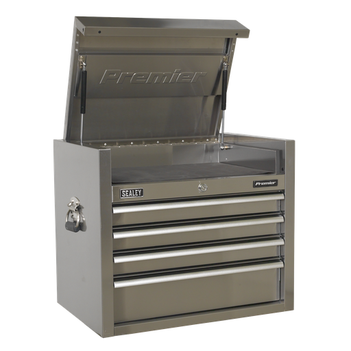 [PTB66004SS] Premier™ Heavy-Duty Topchest 4 Drawer 675mm - Stainless Steel