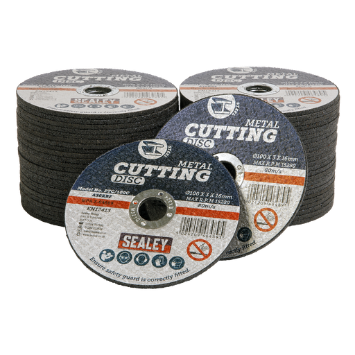 [PTC/100C50] 100 x 3mm Cutting Disc 16mm Bore - Pack of 50